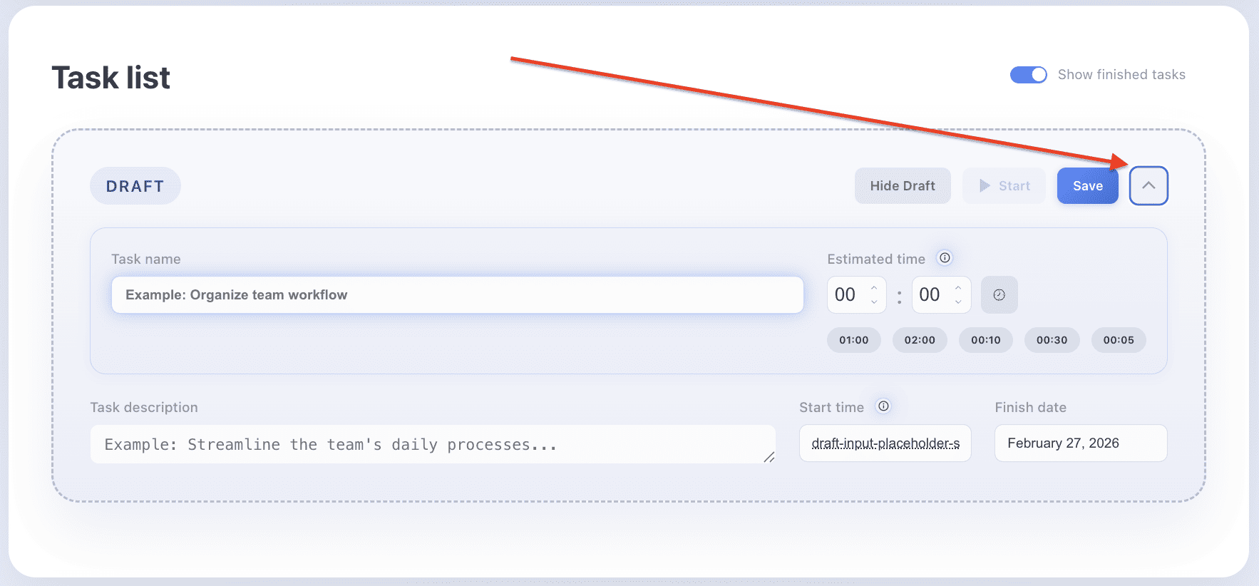 Zusätzliche Parameter